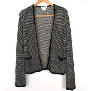 MaxMara Black and White Striped Cardigan